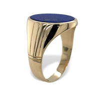 14k Yellow Gold Men's Genuine Natural Lapis Ring Size 11.25 Jewelry (#J7065)