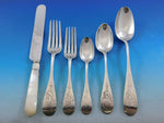 Very Early California Sterling Silver Flatware Set c1870's Race Horse Equestrian