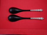 Meadow Rose by Wallace Sterling Silver Salad Serving Set w/black plastic 11 3/4"