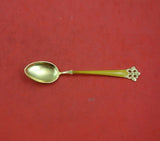 Anitra by Th. Olsens .830 Silver Demitasse Spoon Yellow Enamel Vermeil 4 1/2"
