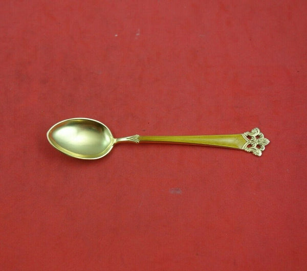 Anitra by Th. Olsens .830 Silver Demitasse Spoon Yellow Enamel Vermeil 4 1/2"