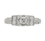 14k White Gold Vintage .27cttw Genuine Natural Diamond Ring Size 8 (#J6822)