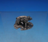 English .800 Silver Place Card Holder Bear Figural 3/4" x 1 3/8" x 1" (#5270)