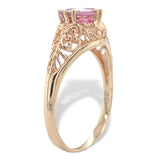 14k Yellow Gold Filigree 1.32 Carat Pink Genuine Natural Spinel Ring (#J7196)