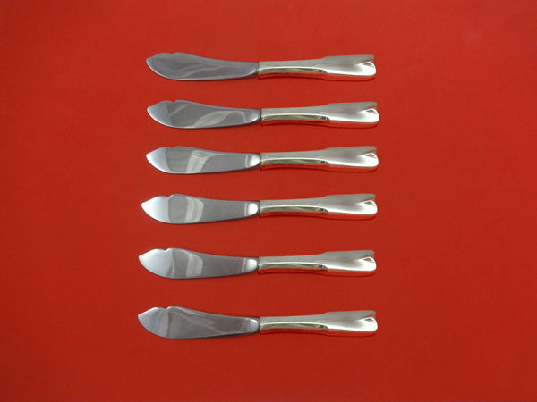Colonial Theme by Lunt Sterling Silver Trout Knife Set 6pc HHWS Custom Made