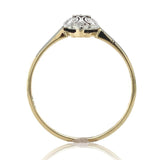 Vintage 10k Yellow Gold Genuine Natural Diamond Ring w/White Gold Top (#J6819)