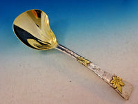Lap Over Edge by Tiffany Sterling Silver Kidney Berry Spoon applied Bug & Leaves