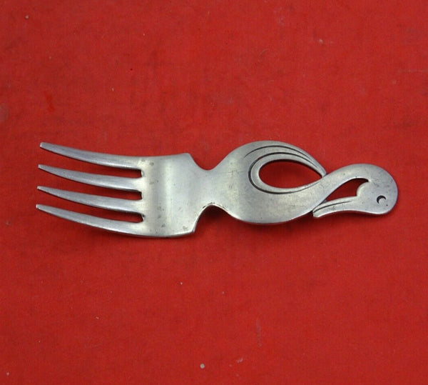 International Sterling Silver Baby Fork w/ swan shaped handle 3 1/2"