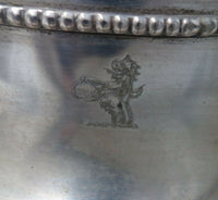Beaded by GM English Silverplate Plateau Mirror 17" x 4" w/ Dragon Crest (#5881)