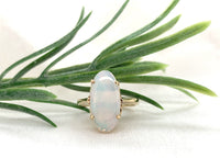 14k Yellow Gold Australian 2.15 Carat Genuine Natural Opal Ring Size 5.75 #J7216