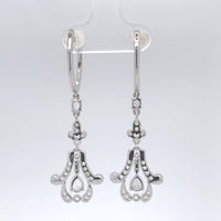 18k Gold Rose Cut 1 Carat Genuine Natural Diamond Dangle Drop Earrings (#J6263)