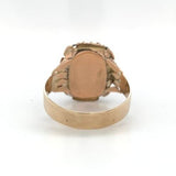 Victorian Genuine Natural Tiger's Eye Cameo 10k Gold Ring Size 10.5 (#J6222)