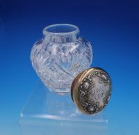 Howard Sterling Silver and Glass Dresser Jar 3 3/4" Tall Floral #2 (#4334)