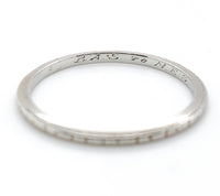 18k White Gold Wedding Band Ring Dated 1929 Size 9.25 Jewelry (#J7280)