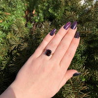 14k White Gold 5.48 Carat Genuine Natural Garnet Ring with Rose Gold (#J6555)