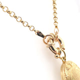 14k Yellow Gold Oval Locket with Decorative Engraving Heavy Chain (#J6514)