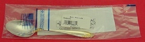 Prelude Gold Accent by International Sterling Silver Teaspoon 6" New