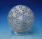 Webster Glass Trivet with Sterling Silver Overlay Floral 6" (#5418)