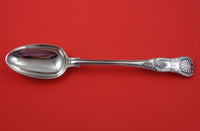 Kings by George Adams English Sterling Silver Platter Spoon with Crest Crown Hat