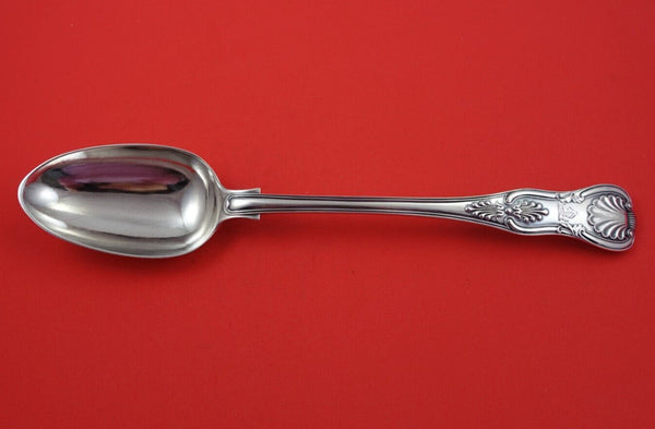 Kings by George Adams English Sterling Silver Platter Spoon with Crest Crown Hat