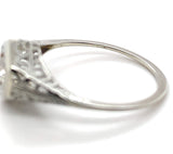 14k White Gold Art Deco Filigree Ring w/ .22ct Genuine Natural Diamond (#J6818)