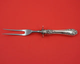 Rose by Wallace Sterling Silver Steak Carving Fork with Guard HH WS 8 3/4"