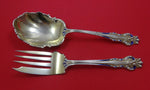 Queen by Mount Vernon / Howard Sterling Silver Salad Serving Set Enameled 8 3/4"
