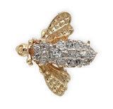 14k Yellow Gold .25cttw Genuine Natural Diamond Bee Fly Pin Jewelry (#J7549)