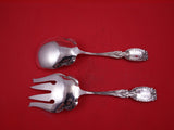Cat tails Frank Whiting Sterling Silver Salad Serving Set scalloped AS 8 7/8"