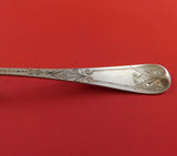 Andrew Warner Coin Silver Fried Oyster Server Gold Washed Bright-Cut 9  7/8"