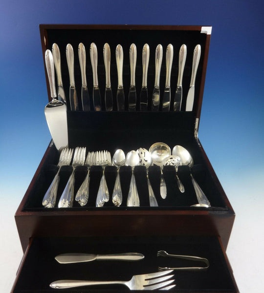 Lasting Spring by Oneida Sterling Silver Flatware Set For 12 Service 59 Pieces