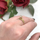Victorian 14k Yellow Gold .60ct Genuine Natural Diamond Ring GIA Report (#J7498)