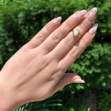 10k Yellow Gold Australian Genuine Natural Opal Bypass Ring Size 6 (#J6782)