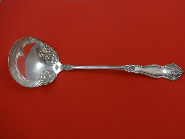 Arbutus by International/Rogers Plate Silverplate Soup Ladle w/Flowers 11 1/2"