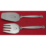 Acorn by Georg Jensen Sterling Silver Fish Serving Set 2pc Large Pierced 10 1/2"