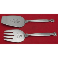 Acorn by Georg Jensen Sterling Silver Fish Serving Set 2pc Large Pierced 10 1/2"
