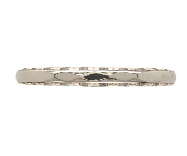 14k Yellow Gold Wedding Band with White Gold Center Size 5.75 Ring (#J6621)