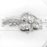 Sterling Kalo Three Leaf Large Pin w/Beads Handwrought by Bjarne Axness (#J6831)