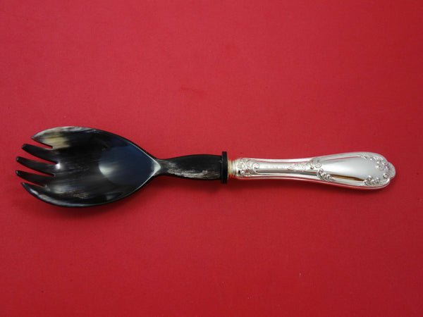 Floreale by Zaramella Argenti Italian Sterling Salad Serving Fork w/ Horn 9" New