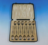 Israel Sigmund Greenberg English Estate Sterling Silver Demitasse Set 12pc w/Box