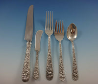 Repousse by Kirk Sterling Silver Flatware Set For 8 Service 43 Pieces