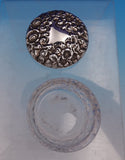 Sterling Silver and Cut Glass Dresser Jar with Repoussed Flowers (#9241)