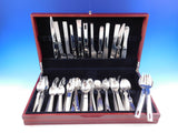 Designer Mixed Stainless Steel Flatware Set #1 Service 62 Pieces Modern Unused