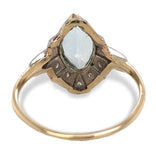 14k Gold 1.33ct Marquise Genuine Natural Aquamarine and Diamond Ring (#J7204)