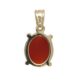 14k Yellow Gold Genuine Natural Carnelian Signet Initial "K" Pendant (#J7434)