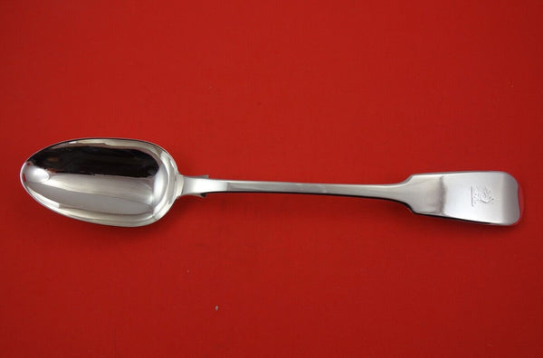 English Victorian Sterling Silver Platter Spoon London 1858 by SH DC  11 3/4"