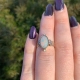Victorian 10k Rose Gold Australian Opal Ring Cigar Band Size 5.25 (#J6578)