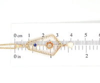 10k Yellow Gold Victorian Diamond and Pearl Lavaliere Pendant Jewelry (#J1092)