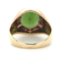 10k Yellow Gold Men's Jade Ring Size 9.5 (#J6918)