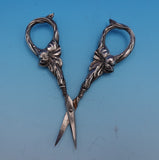 Art Nouveau Sterling Silver Vanity Set with Lilies Motif 8pc w/Monogram (#9115)